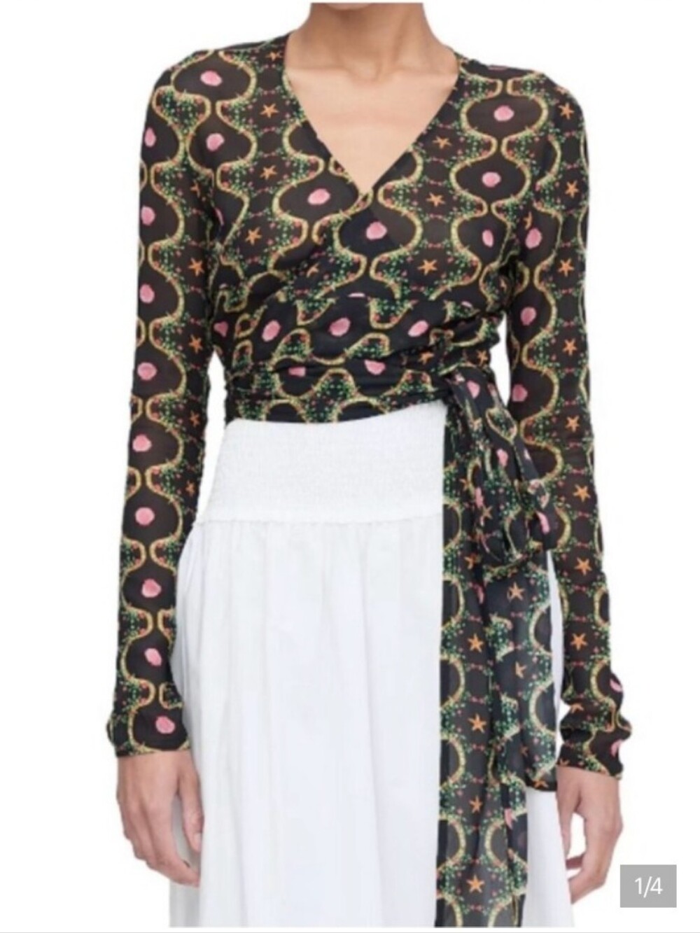 Hill House Home Aviva Wrap Top in Cisco Trellis